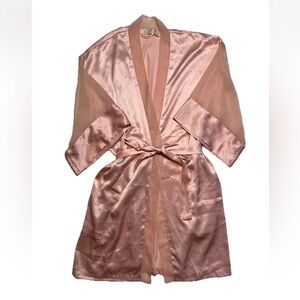 Vintage 70s Victoria's Secret Blush Satin Robe